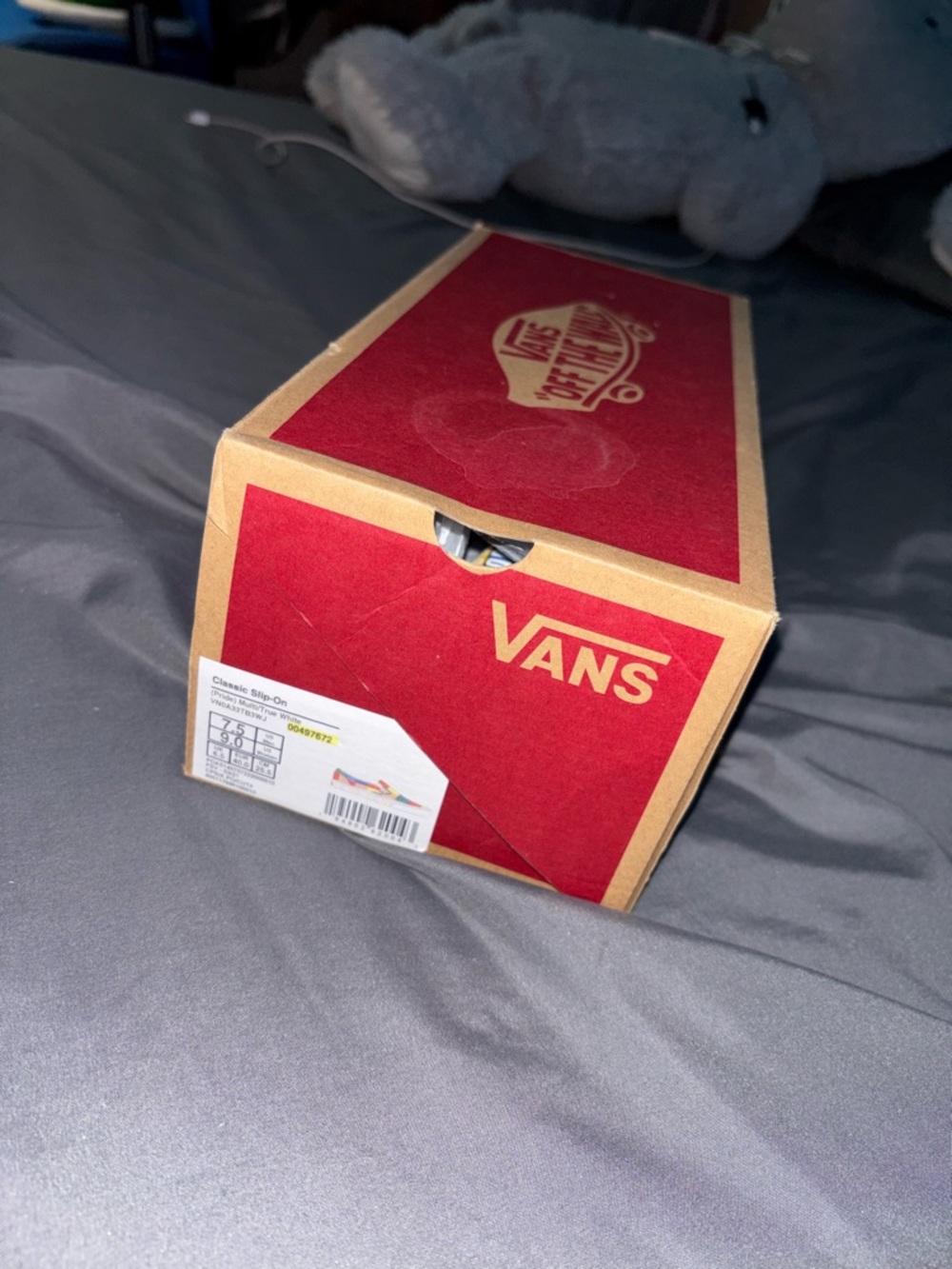 Vans Slip-On Sneakers in Rainbow Checkerboard - Picture 3 of 3